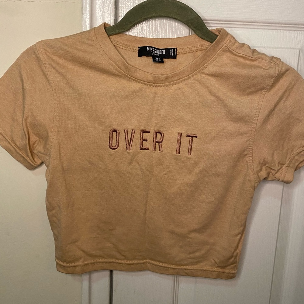 “over it” crop top